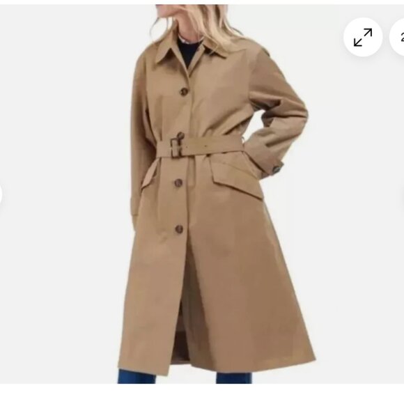 Unworn Barbour Opal Shower Proof Trench Coat in Rosewood Khaki Tan
